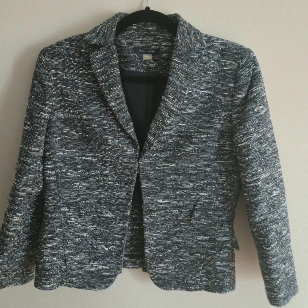 Tommy Hilfiger Women's Multicolor Tweed Blazer Jacket Size 6